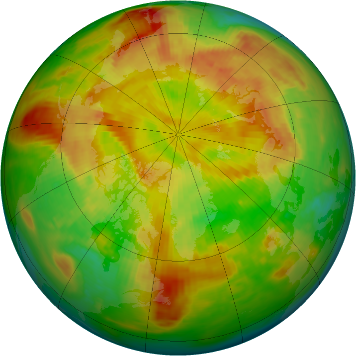 Arctic ozone map for 15 May 1985